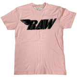 RAW Black Chenille Crew Neck -Light Pink - Rawyalty Clothing