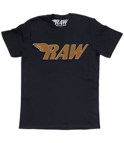 RAW Brown Chenille Crew Neck - Black - Rawyalty Clothing