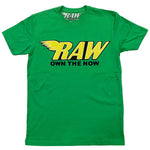 Men RAW Bright Yellow Chenille Crew Neck - Green - Rawyalty Clothing