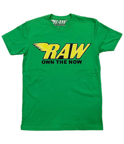 Men RAW Bright Yellow Chenille Crew Neck - Green - Rawyalty Clothing