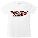 Men RAW Camo Red Chenille Crew Neck - White - Rawyalty Clothing