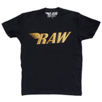 RAW Gold Velvet Crew Neck - Black - Rawyalty Clothing