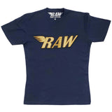 RAW Gold Velvet Crew Neck - Midnight Navy - Rawyalty Clothing