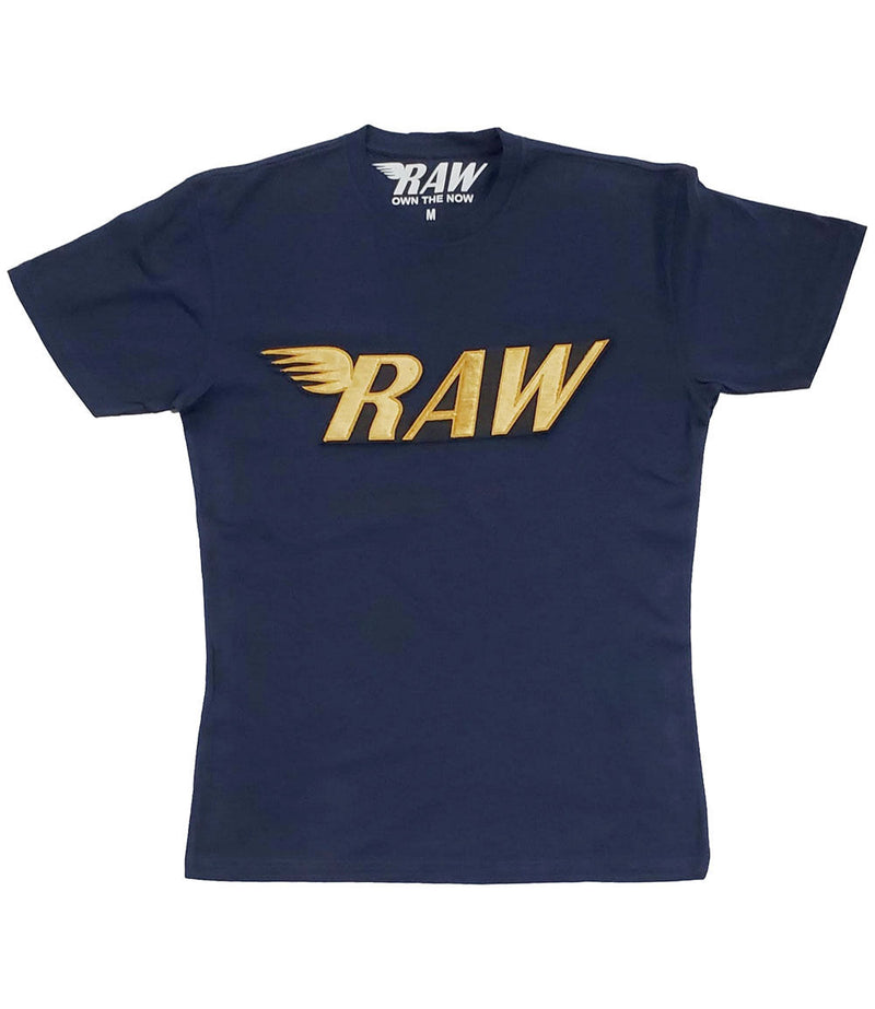 RAW Gold Velvet Crew Neck - Midnight Navy - Rawyalty Clothing
