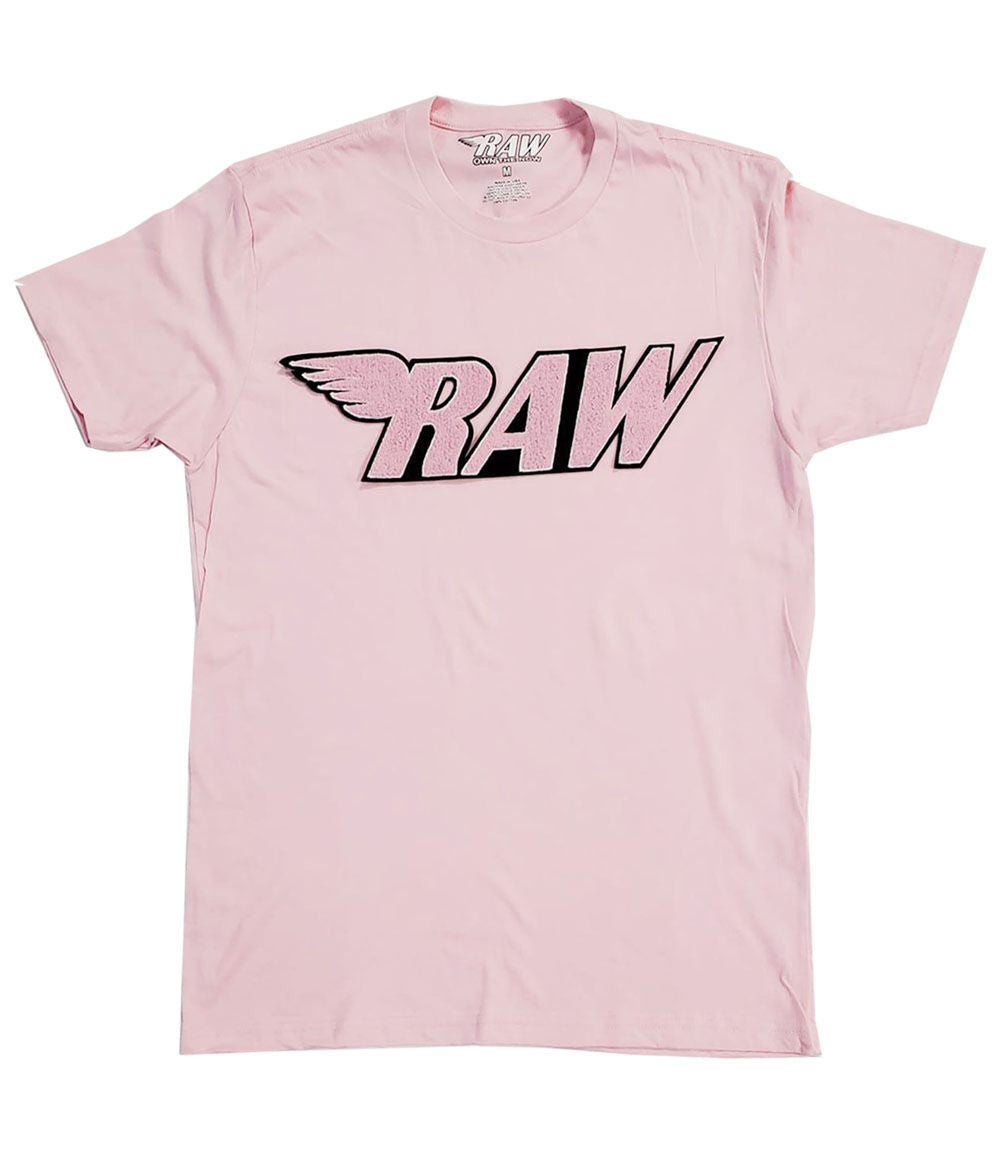 Men RAW Wing Pink Chenille Crew Neck - Pink - Rawyalty Clothing