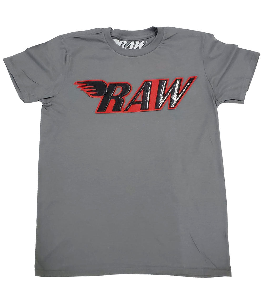 Men RAW PU Red Crew Neck - Heavy Metal - Rawyalty Clothing