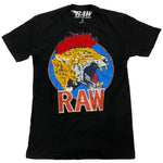 Red Mohawk Tiger Embroidery Patch Crew Neck - Black - Rawyalty Clothing