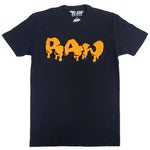Men RAW Drip Orange Chenille Crew Neck - Black - Rawyalty Clothing