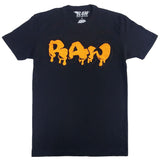 Men RAW Drip Orange Chenille Crew Neck - Black - Rawyalty Clothing