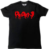 Men RAW Drip Red Chenille Crew Neck - Black - Rawyalty Clothing