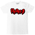 Men RAW Drip Red Chenille Crew Neck - White - Rawyalty Clothing