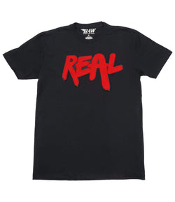 Men Real Red Chenille Crew Neck - Black - Rawyalty Clothing