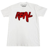 REAL Red Chenille Crew Neck - White - Rawyalty Clothing