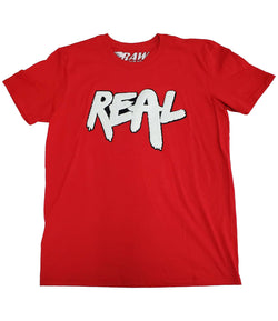 REAL White Chenille Crew Neck - Red - Rawyalty Clothing