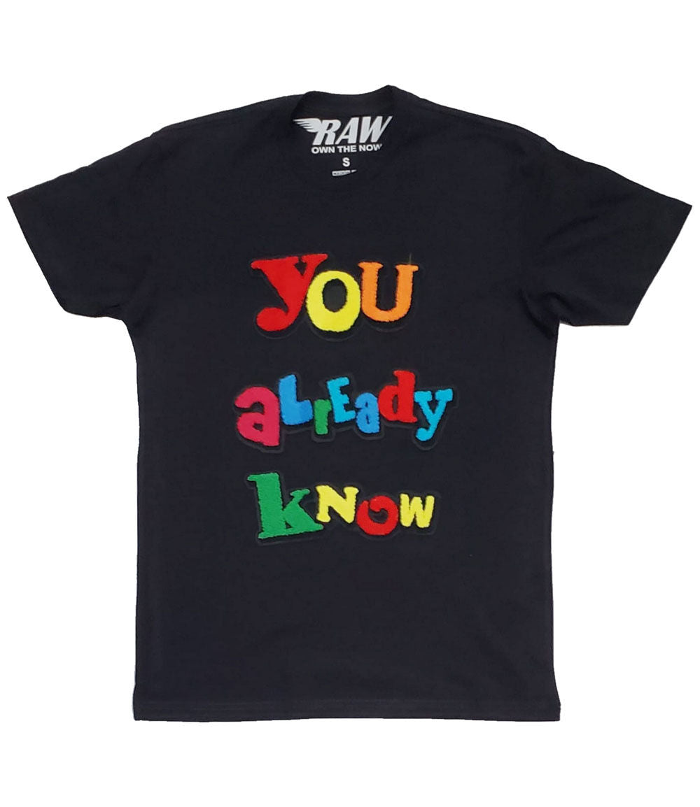 You already know Chenille Crew Neck - Black - Rawyalty Clothing