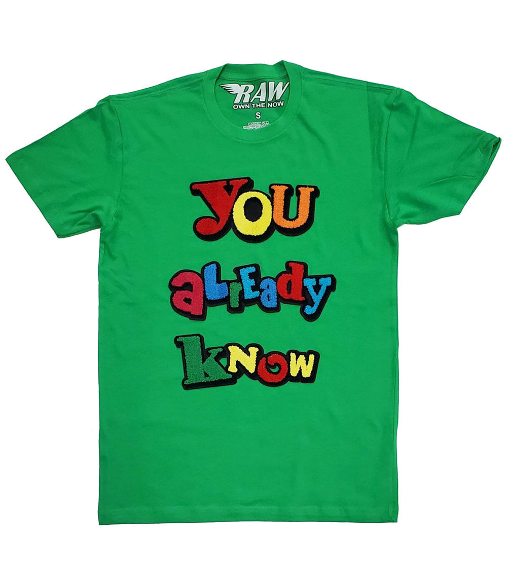 You already know Chenille Crew Neck - Green - Rawyalty Clothing
