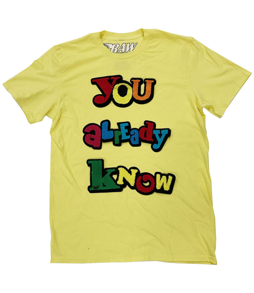 You already know Chenille Crew Neck - Yellow - Rawyalty Clothing