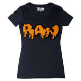 Women RAW Drip Orange Chenille Crew Neck T-Shirts - Rawyalty Clothing