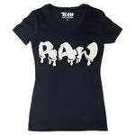 Women RAW Drip White Chenille Crew Neck T-Shirts - Rawyalty Clothing